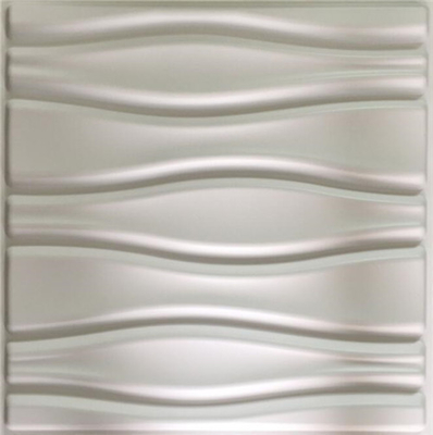 Mould Proof Integrated White 3D Wall Tiles , Eco Friendly 3D Wall Covering Panels