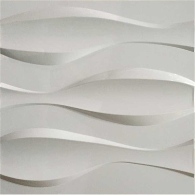 Easy Install White Wave Wall Panels , TV Background PVC 3D Wall Sheets For Living Room